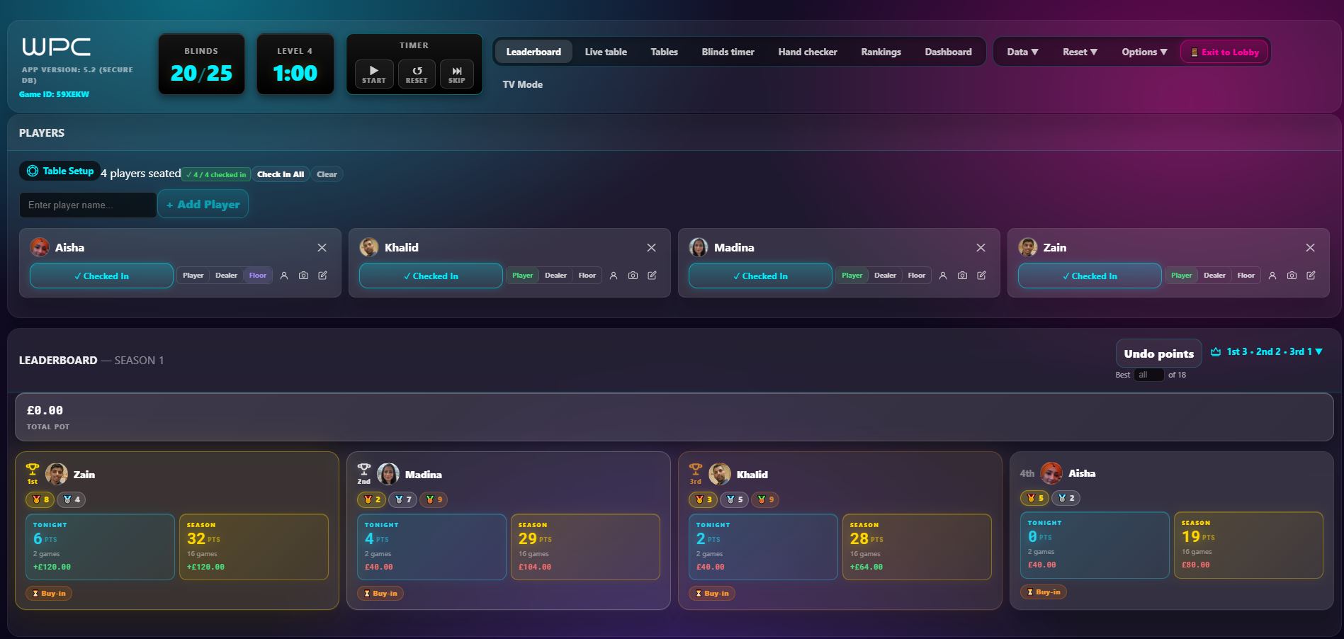 World Poker Club Web App